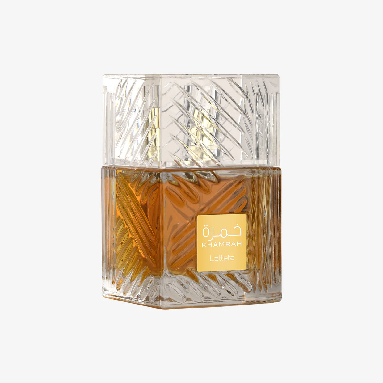 Frasco perfume arabe Lattafa Khamrah 100ml inspirado Angels Share Kilian canela baunilha