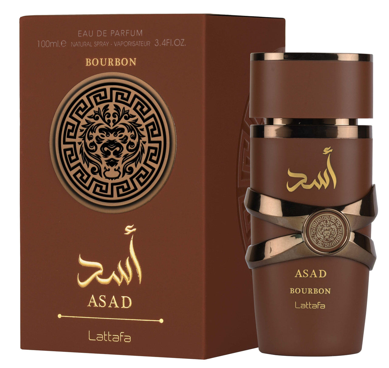 Lattafa Asad Bourbon EDP 100ml - Frasco e Caixa