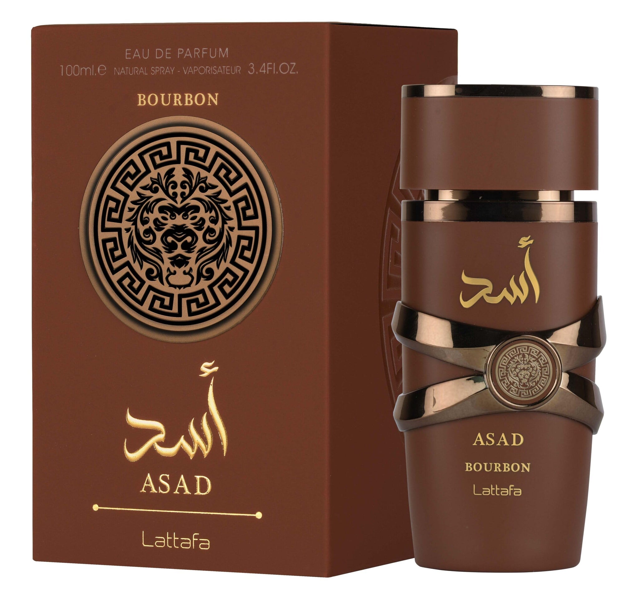 Lattafa Asad Bourbon EDP 100ml - Frasco e Caixa