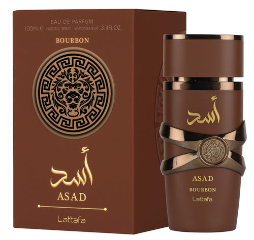 Lattafa Asad Bourbon EDP 100ml - Frasco e Caixa