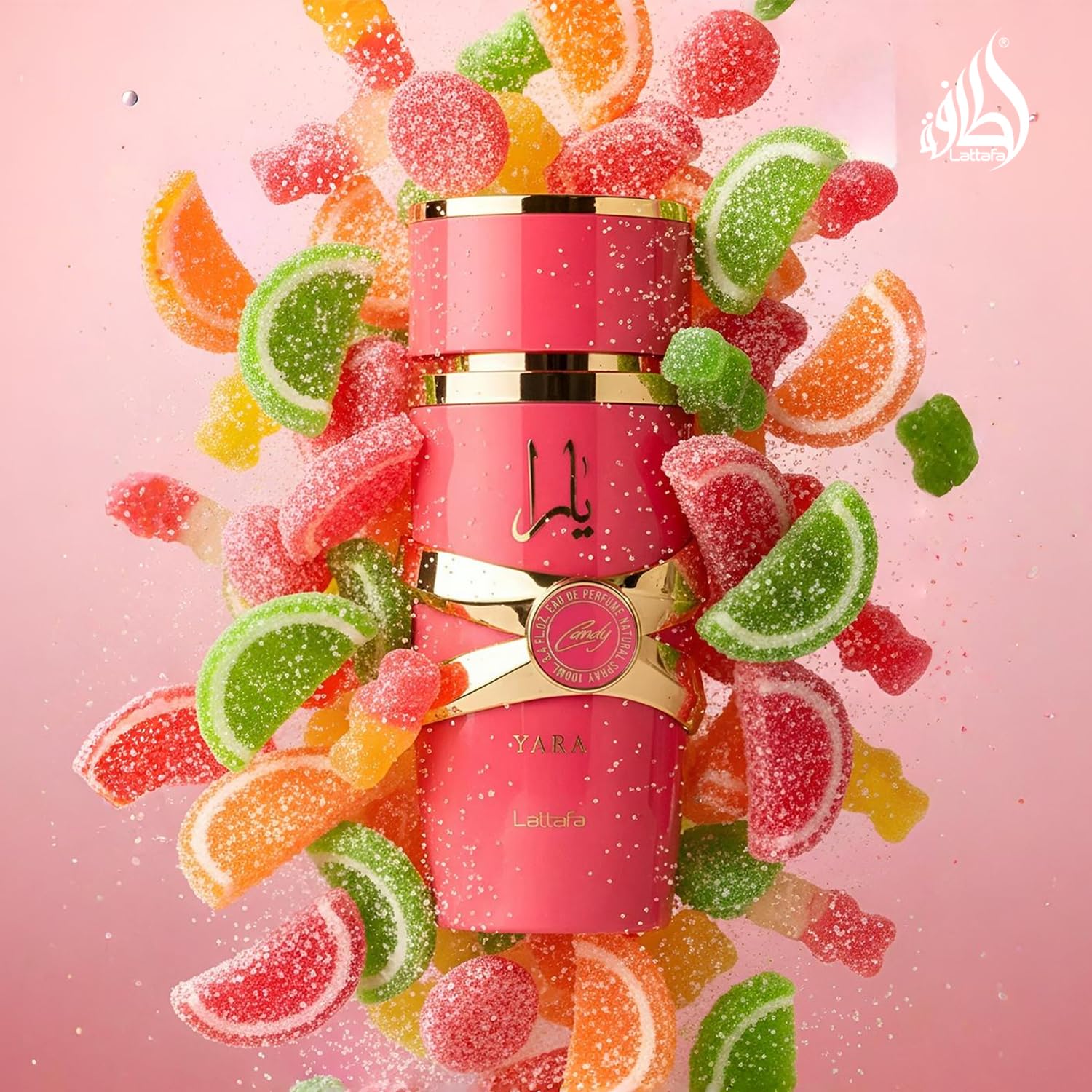Lattafa Yara Candy EDP 100ml - Detalhe da Tampa