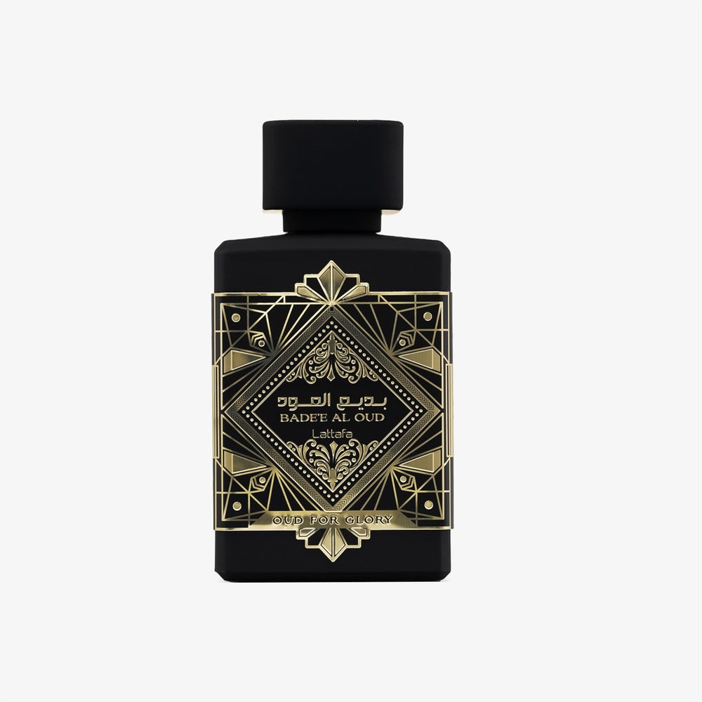 Lattafa Bade Al Oud for Glory 100ml perfume arabe oud acafrao lavanda